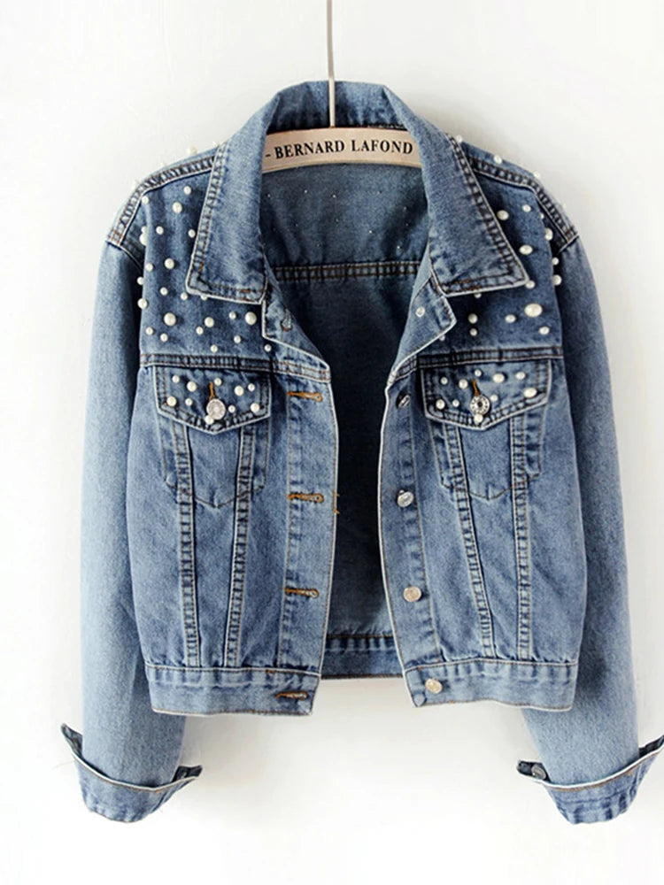 2025 Denim Coat Women Denim Coat Turn Down Collar Single Breasted Full Sleeve Jackets Loose Casual Regular Short Jacket